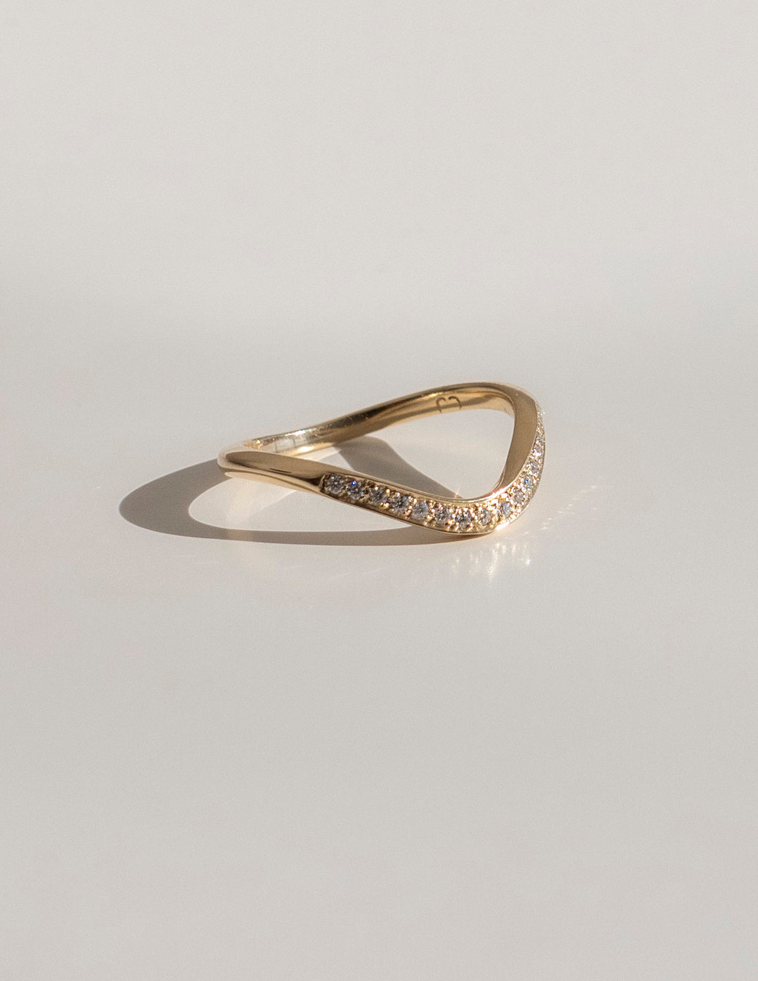 Cadette Wave Pave Diamond Band. Classic 14k Solid gold classic pave diamond band. Nature inspired classic pave diamond band.