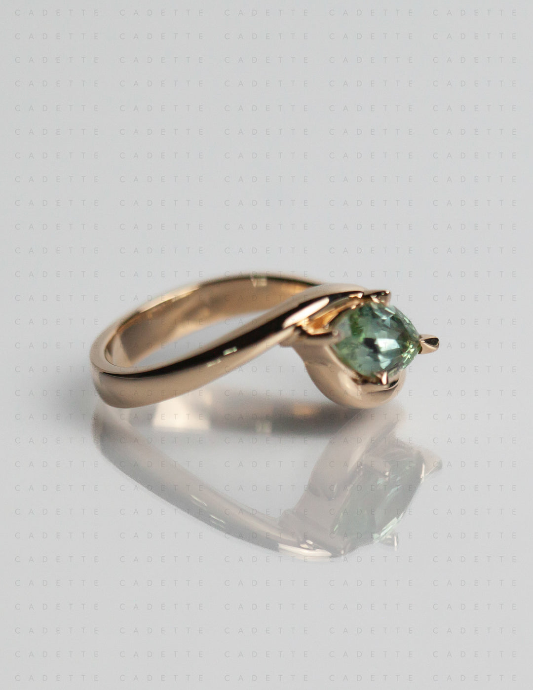 One-of-a-kind — 1.13CT Montana Teal Sapphire Marquise Rapture Ring