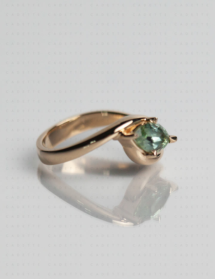 One-of-a-kind — 1.13CT Montana Teal Sapphire Marquise Rapture Ring