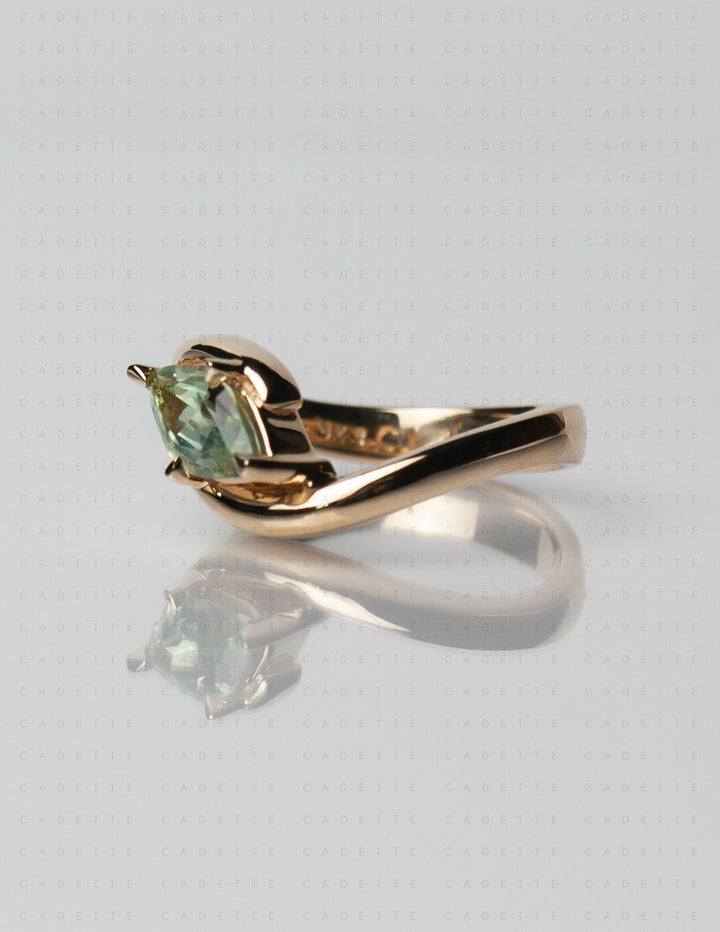 One-of-a-kind — 1.13CT Montana Teal Sapphire Marquise Rapture Ring