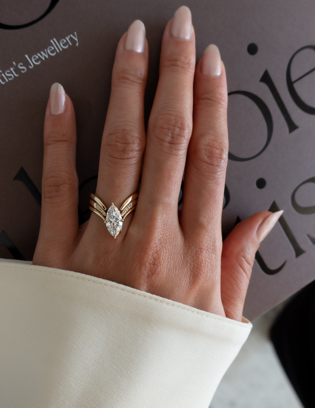 TRIPLE SET — Grande Marquise Eve Ring & Bands