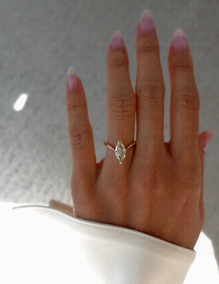 One-of-a-kind — 1.62ct CHAMPAGNE Lab Grown Diamond Grande Marquise Eve Ring
