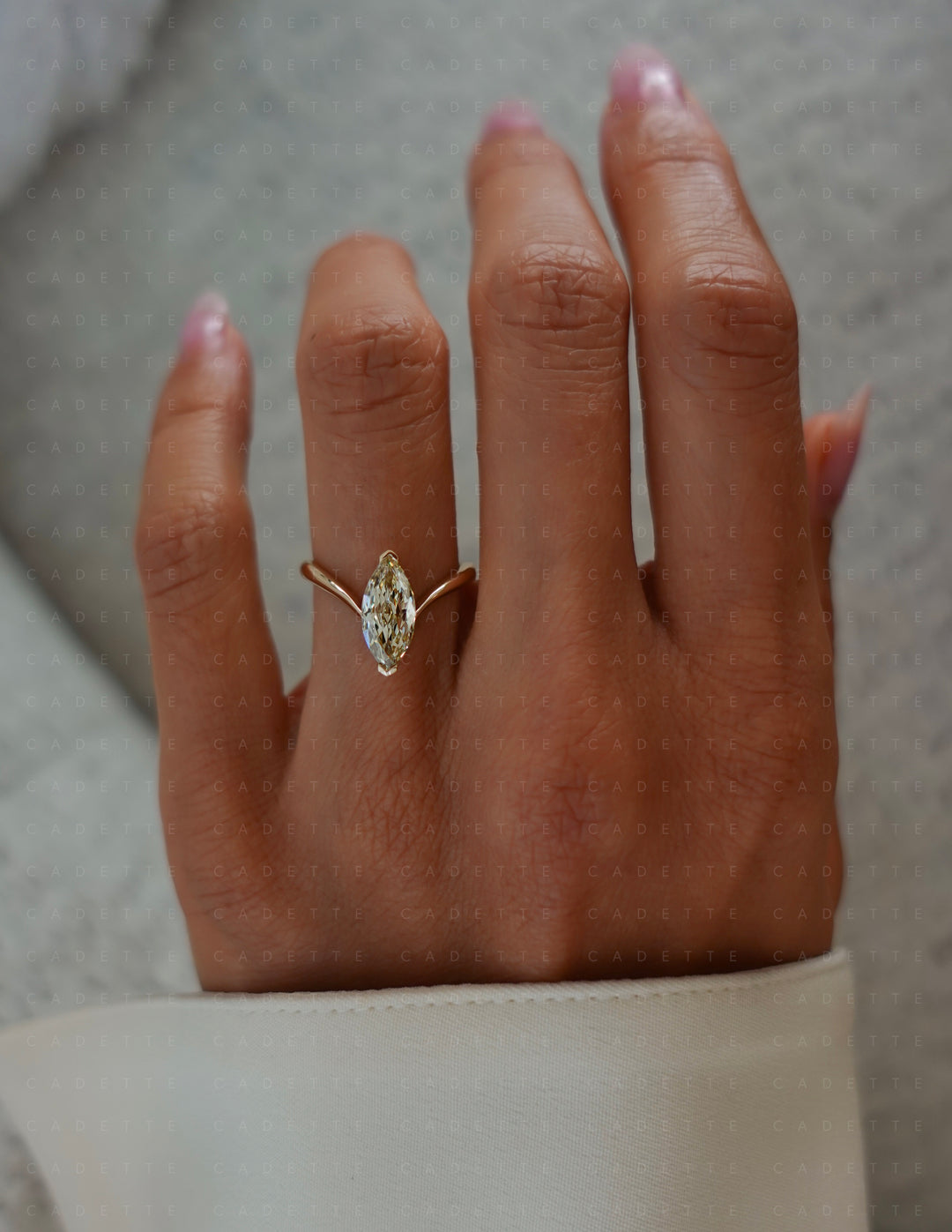 One-of-a-kind — 1.62ct CHAMPAGNE Lab Grown Diamond Grande Marquise Eve Ring