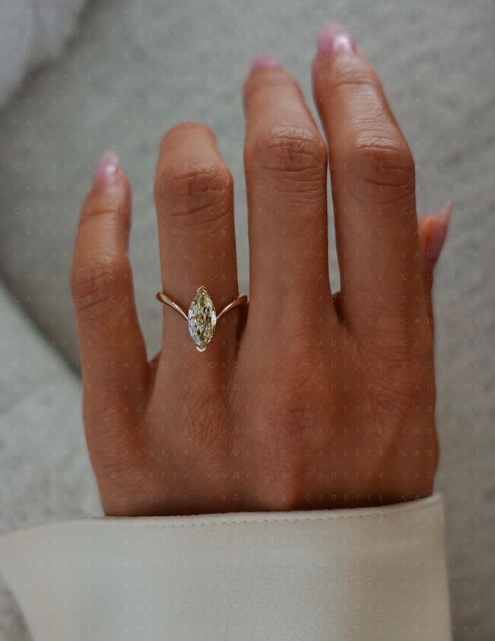 One-of-a-kind — 1.62ct CHAMPAGNE Lab Grown Diamond Grande Marquise Eve Ring