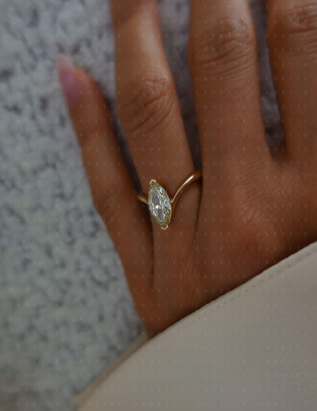 One-of-a-kind — 1.62ct CHAMPAGNE Lab Grown Diamond Grande Marquise Eve Ring