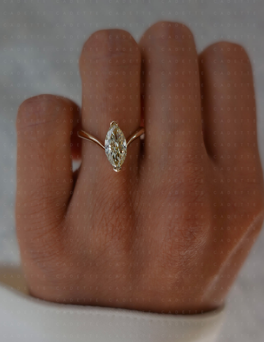 One-of-a-kind — 1.62ct CHAMPAGNE Lab Grown Diamond Grande Marquise Eve Ring