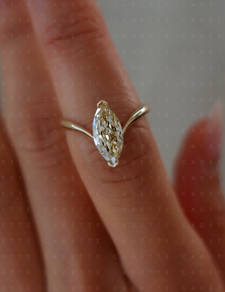 One-of-a-kind — 1.62ct CHAMPAGNE Lab Grown Diamond Grande Marquise Eve Ring