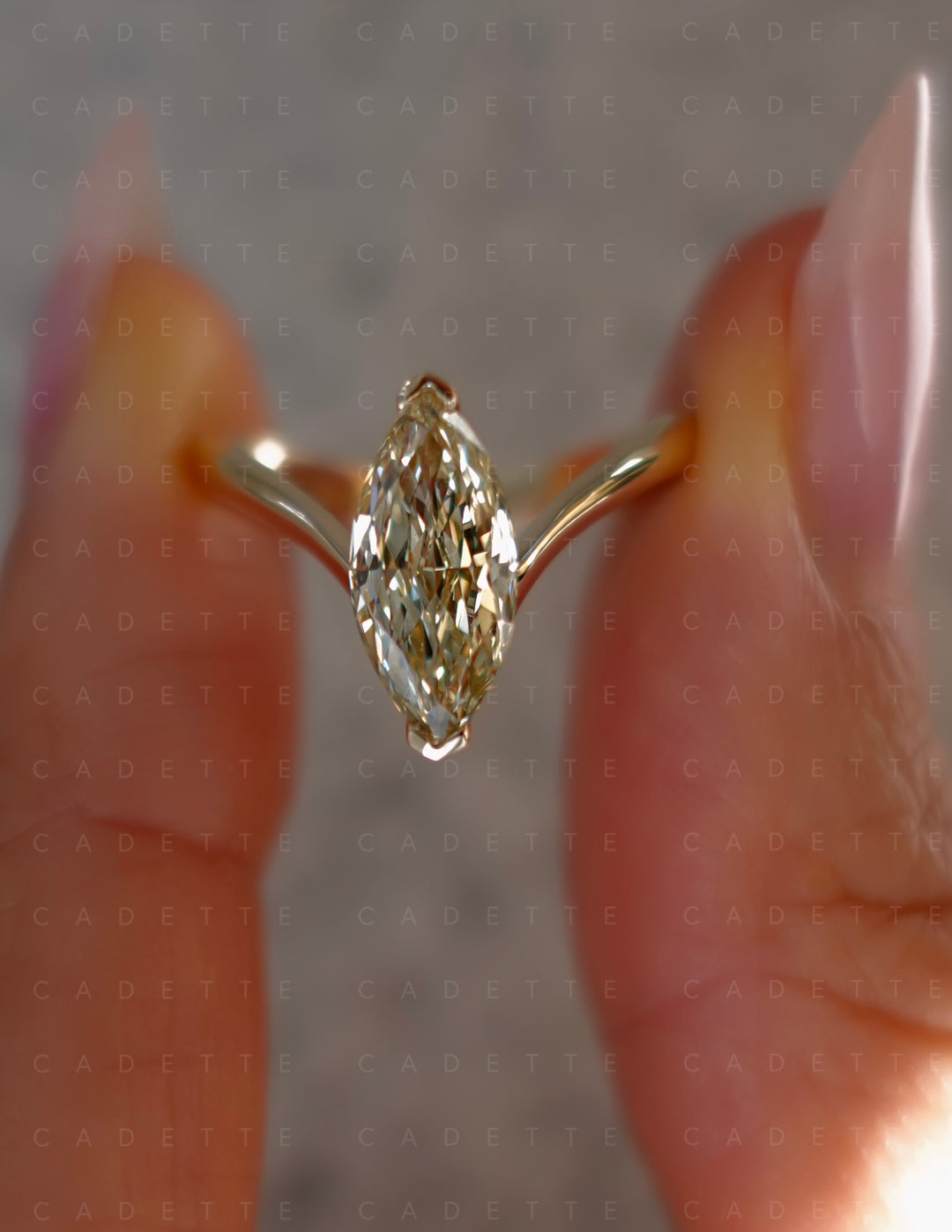 One-of-a-kind — 1.62ct CHAMPAGNE Lab Grown Diamond Grande Marquise Eve Ring