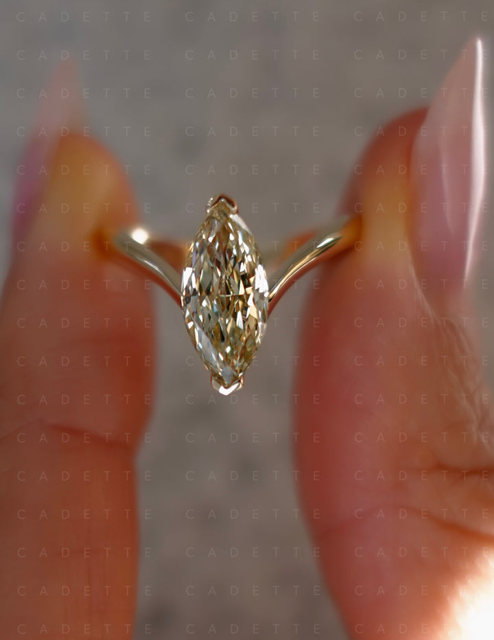 One-of-a-kind — 1.62ct CHAMPAGNE Lab Grown Diamond Grande Marquise Eve Ring