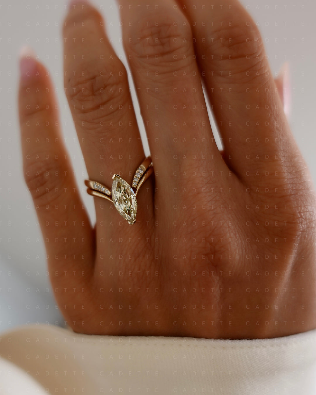 One-of-a-kind — 1.62ct CHAMPAGNE Lab Grown Diamond Grande Marquise Eve Ring