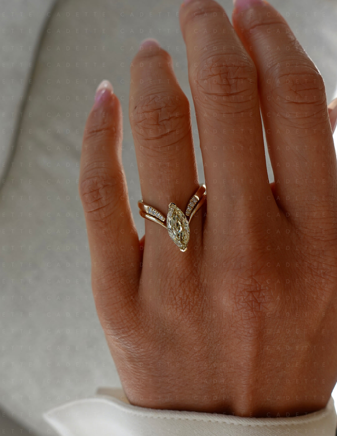 One-of-a-kind — 1.62ct CHAMPAGNE Lab Grown Diamond Grande Marquise Eve Ring