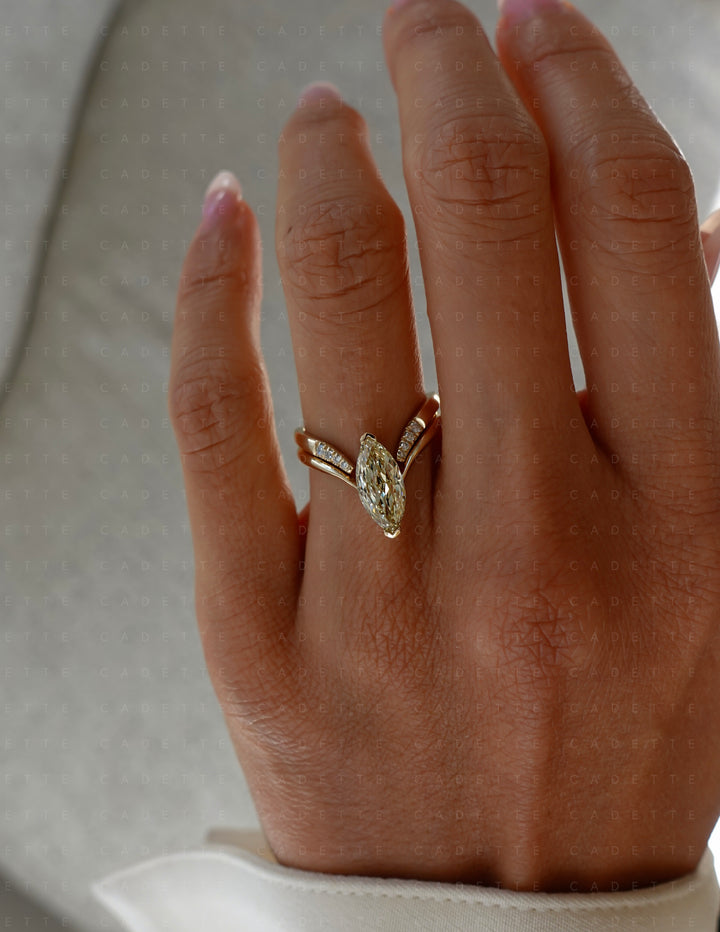 One-of-a-kind — 1.62ct CHAMPAGNE Lab Grown Diamond Grande Marquise Eve Ring