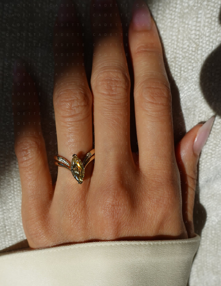 One-of-a-kind — 1.62ct CHAMPAGNE Lab Grown Diamond Grande Marquise Eve Ring