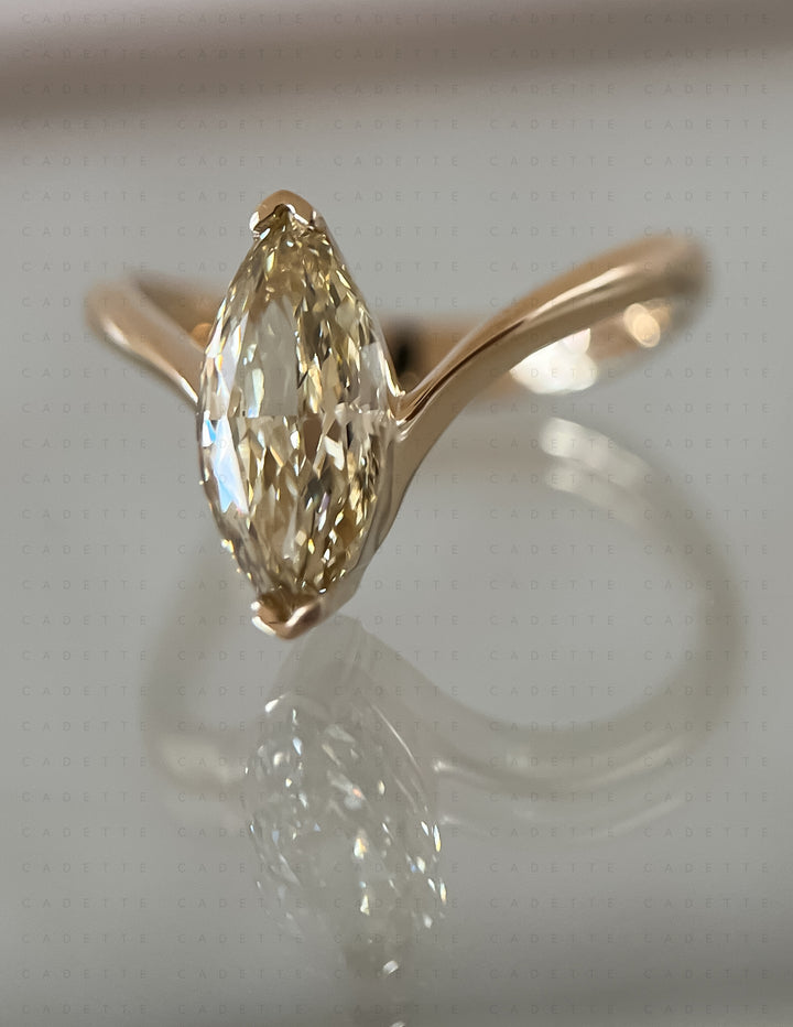 One-of-a-kind — 1.62ct CHAMPAGNE Lab Grown Diamond Grande Marquise Eve Ring