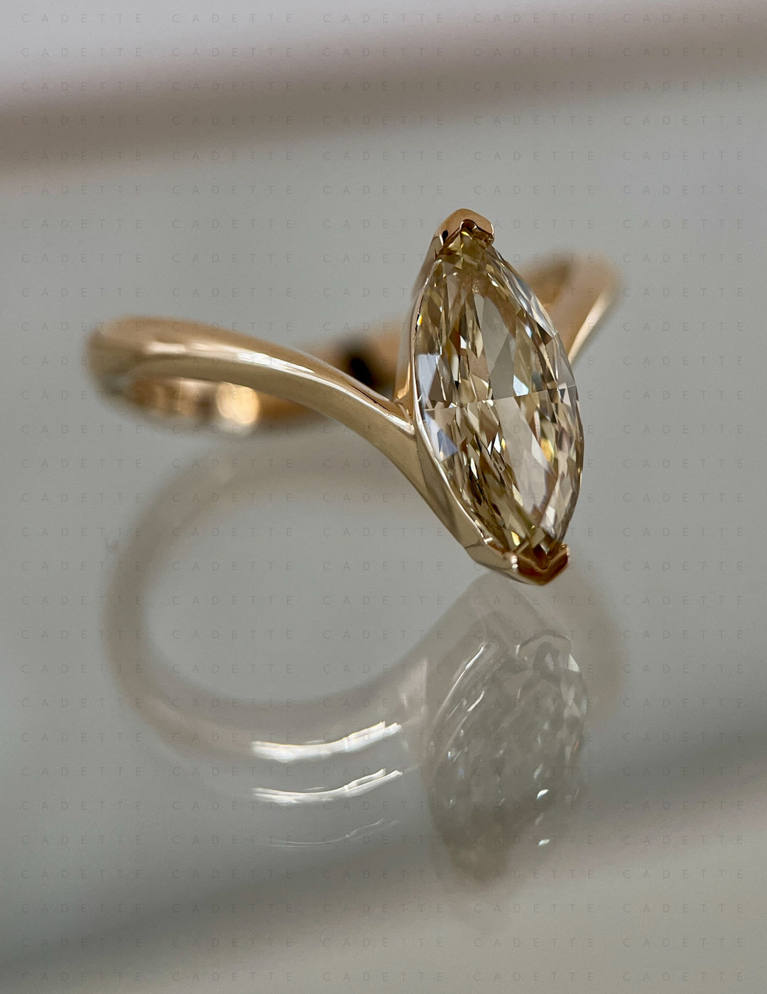 One-of-a-kind — 1.62ct CHAMPAGNE Lab Grown Diamond Grande Marquise Eve Ring