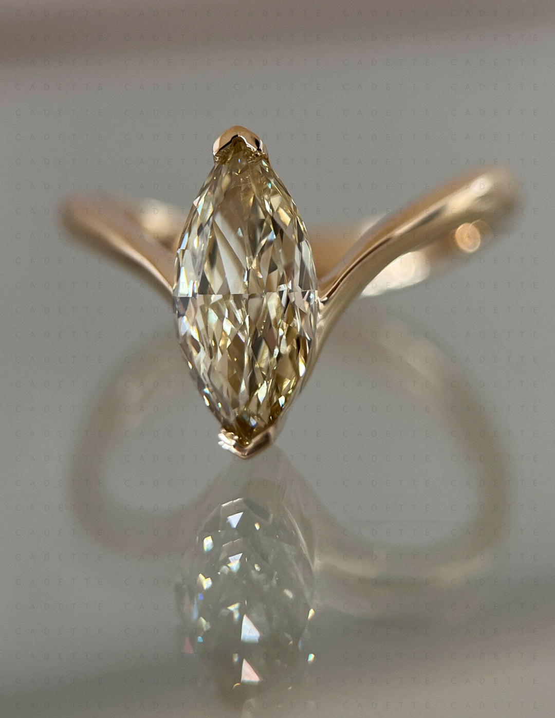 One-of-a-kind — 1.62ct CHAMPAGNE Lab Grown Diamond Grande Marquise Eve Ring