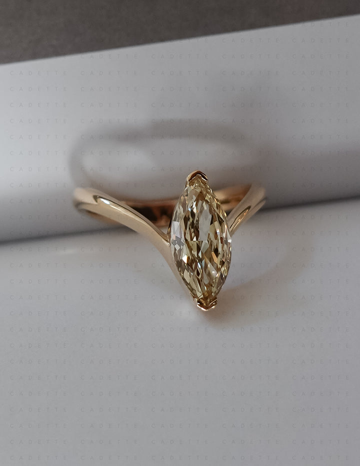 One-of-a-kind — 1.62ct CHAMPAGNE Lab Grown Diamond Grande Marquise Eve Ring