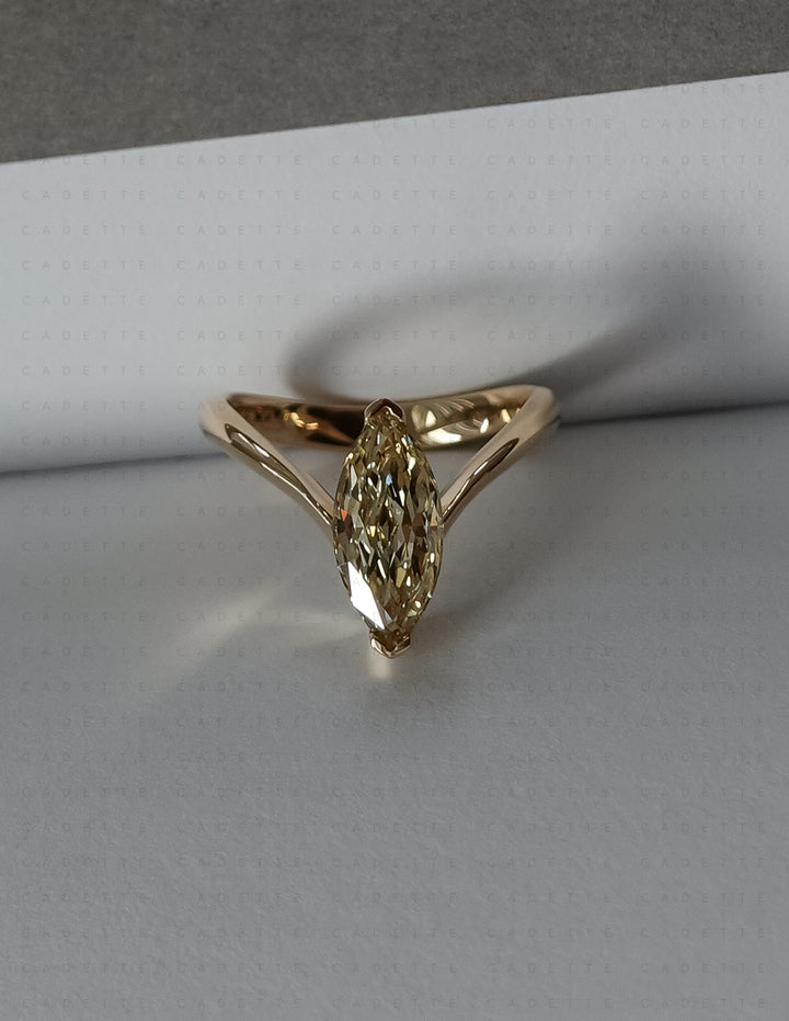 One-of-a-kind — 1.62ct CHAMPAGNE Lab Grown Diamond Grande Marquise Eve Ring