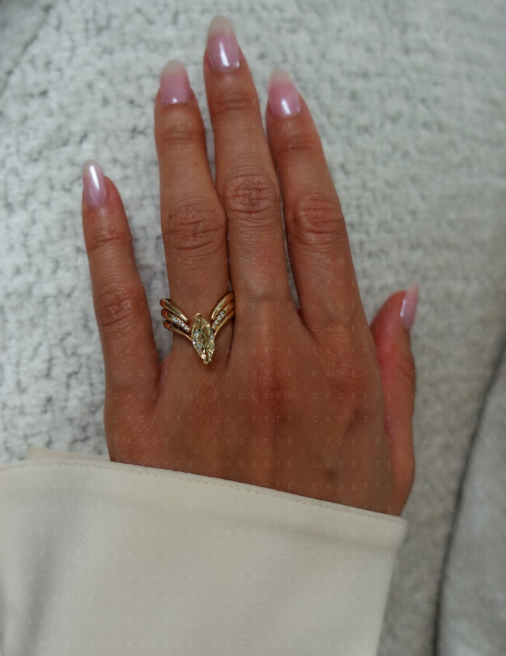 One-of-a-kind — 1.62ct CHAMPAGNE Lab Grown Diamond Grande Marquise Eve Ring