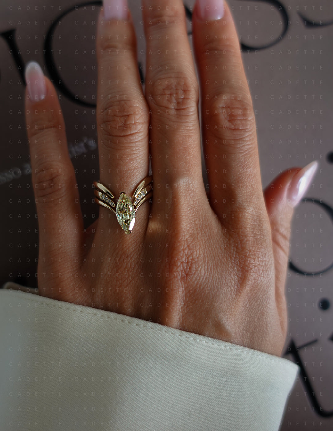 One-of-a-kind — 1.62ct CHAMPAGNE Lab Grown Diamond Grande Marquise Eve Ring