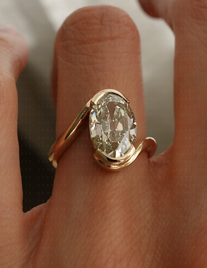 One-of-a-kind — 3.42ct Natural Champagne Diamond Oval Rapture Ring