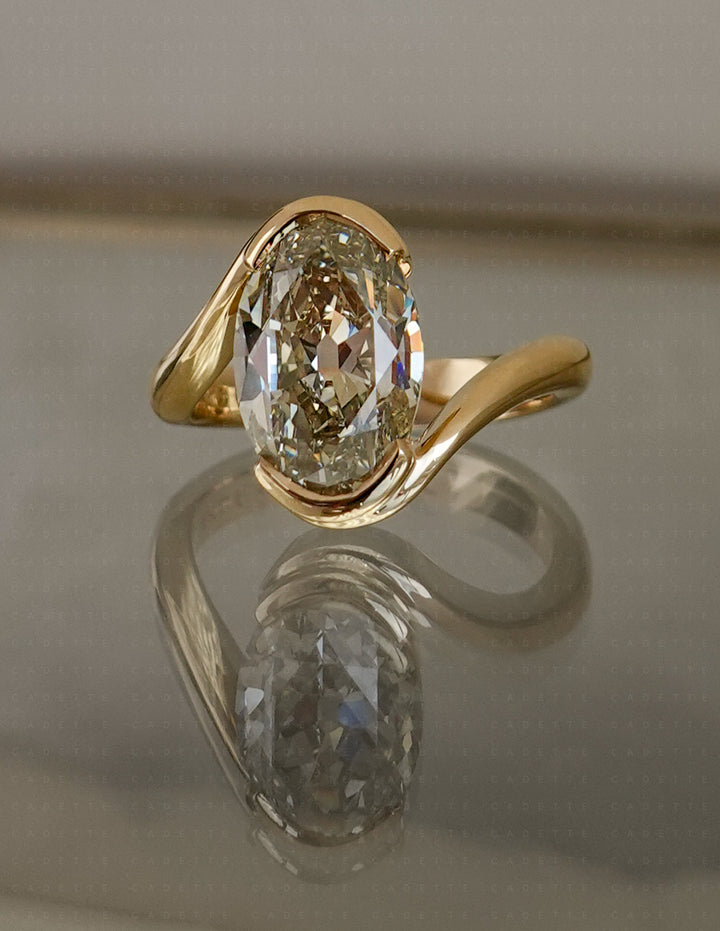 One-of-a-kind — 3.42ct Natural Champagne Diamond Oval Rapture Ring