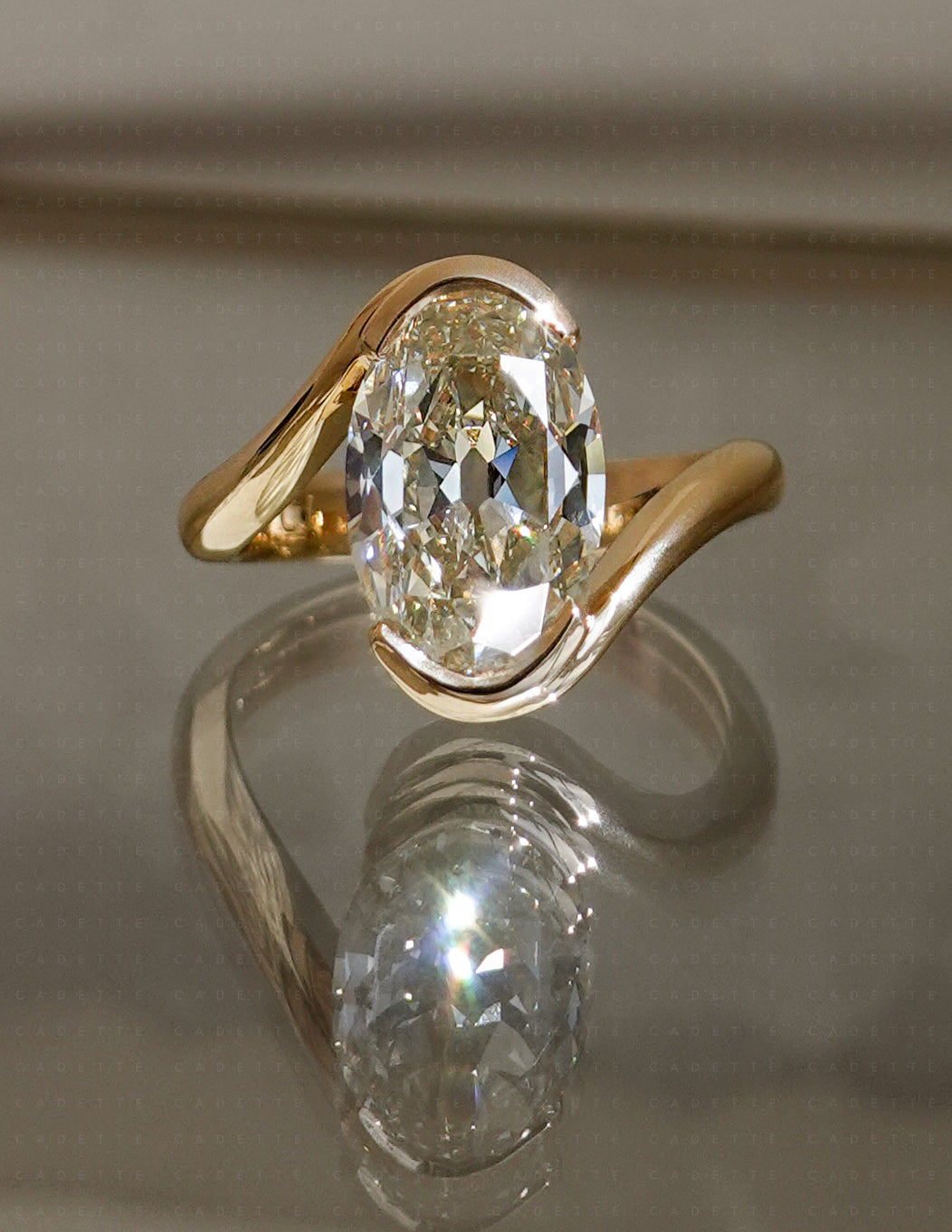 One-of-a-kind — 3.42ct Natural Champagne Diamond Oval Rapture Ring
