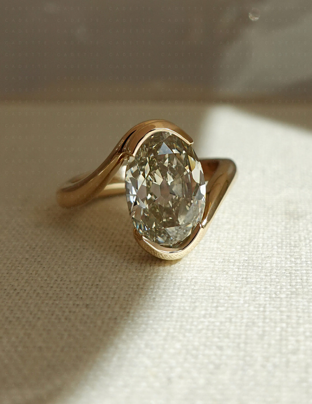 One-of-a-kind — 3.42ct Natural Champagne Diamond Oval Rapture Ring