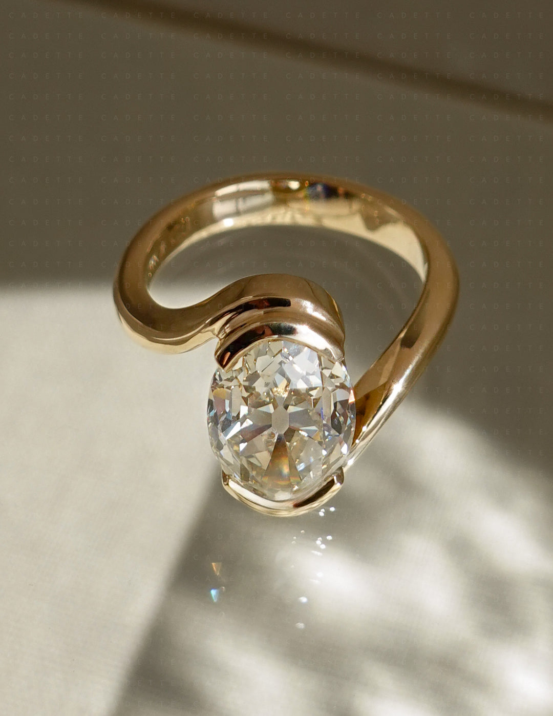One-of-a-kind — 3.42ct Natural Champagne Diamond Oval Rapture Ring