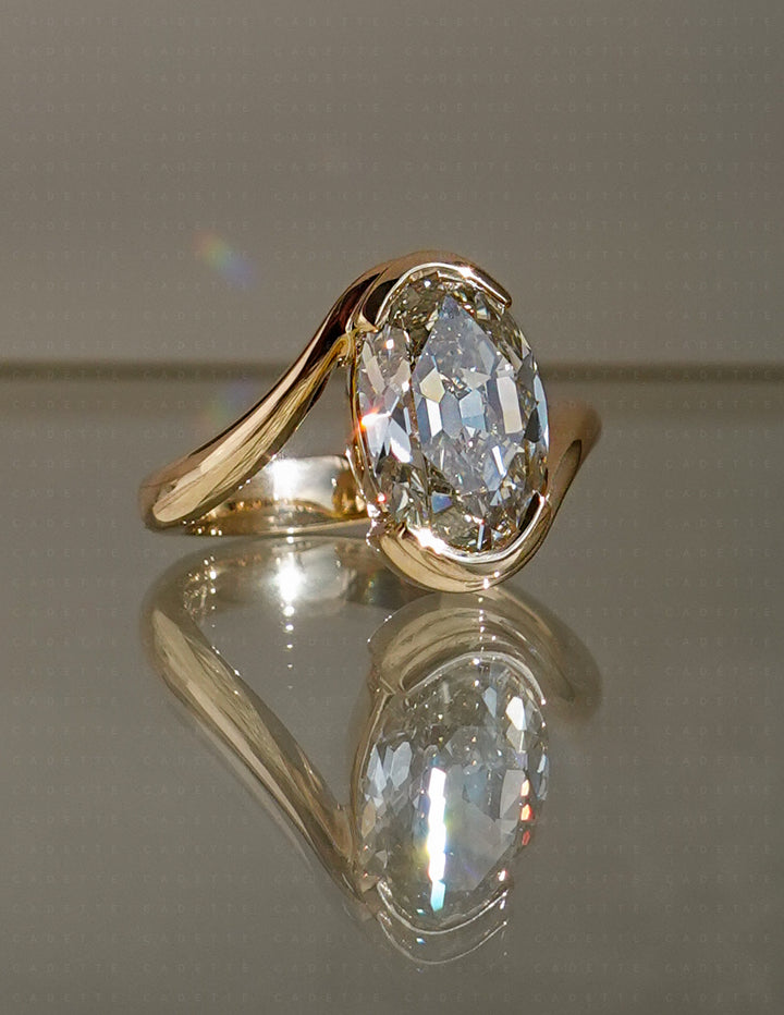 One-of-a-kind — 3.42ct Natural Champagne Diamond Oval Rapture Ring