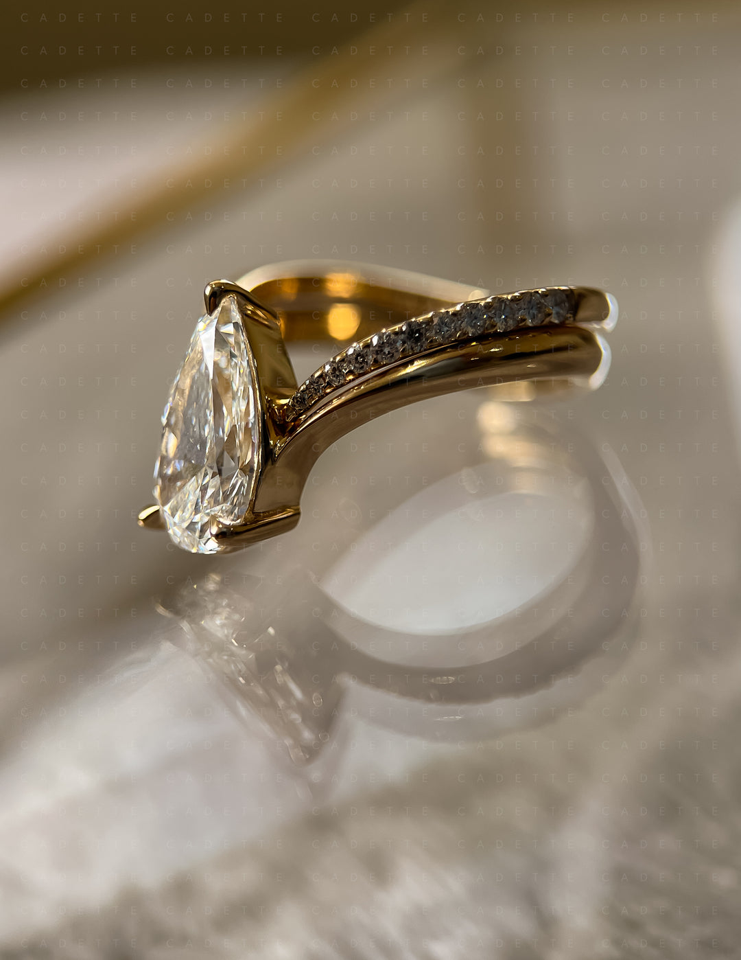 SET — Grande Pear Eve Ring & Band