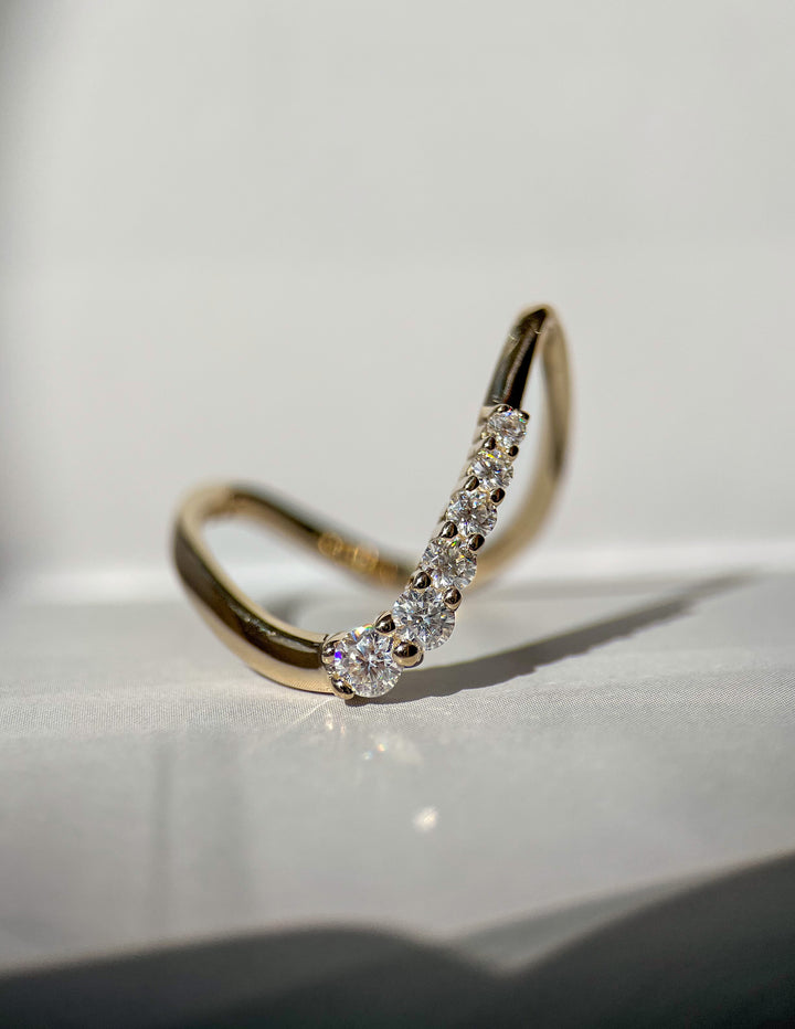 Cadette Adorned Oceanic Nature Inspired Asymmetrical Ring