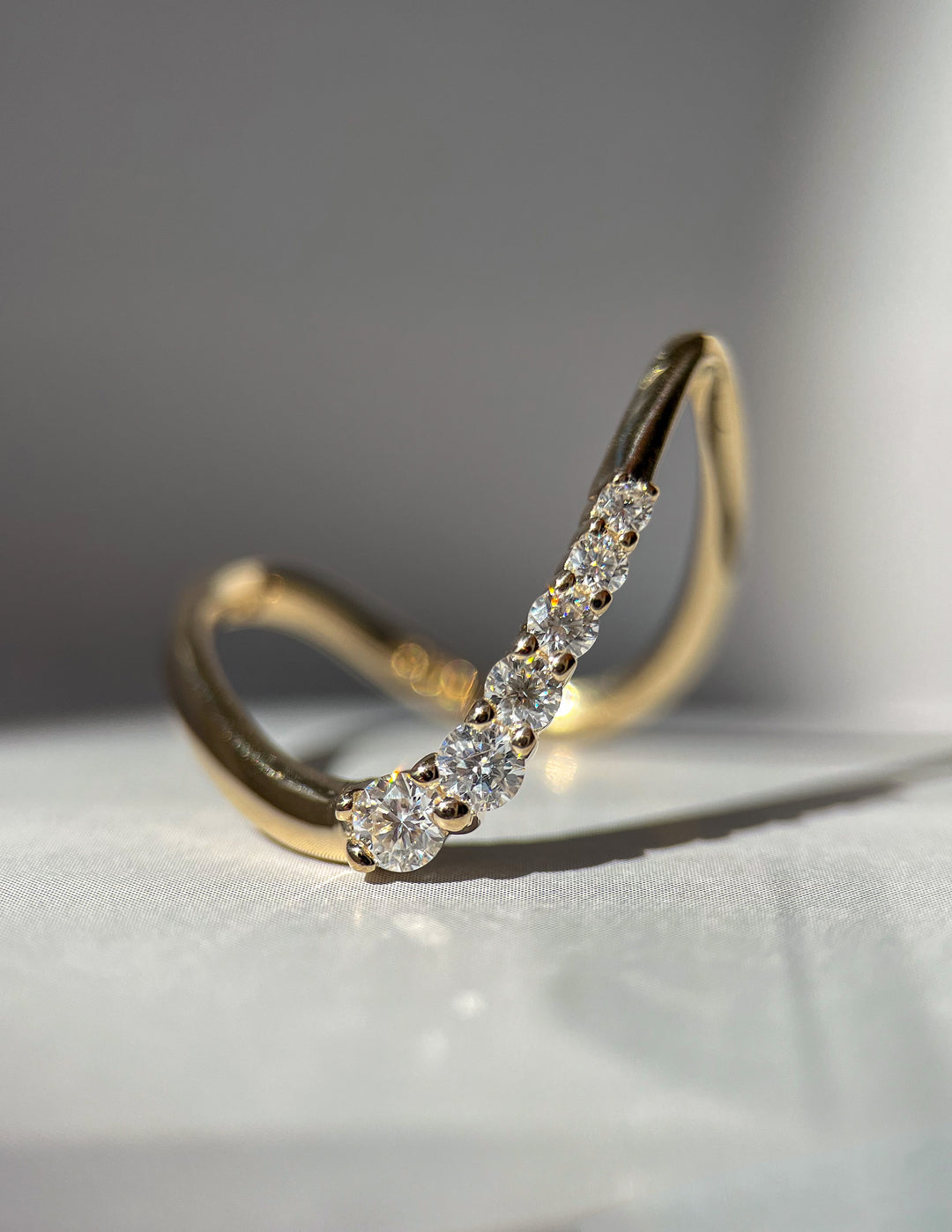 Cadette Adorned Oceanic Nature Inspired Asymmetrical Ring