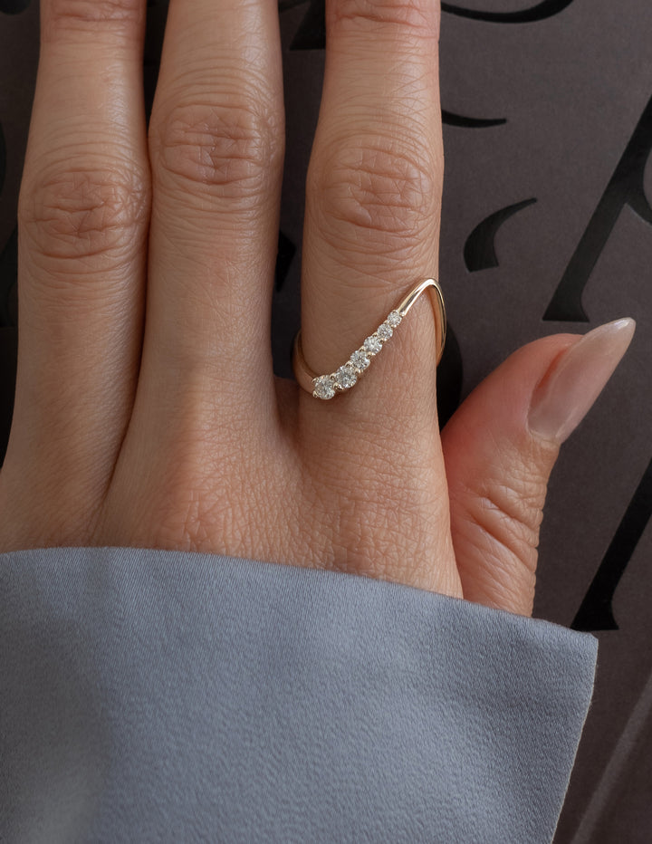 Cadette Adorned Oceanic Nature Inspired Asymmetrical Ring