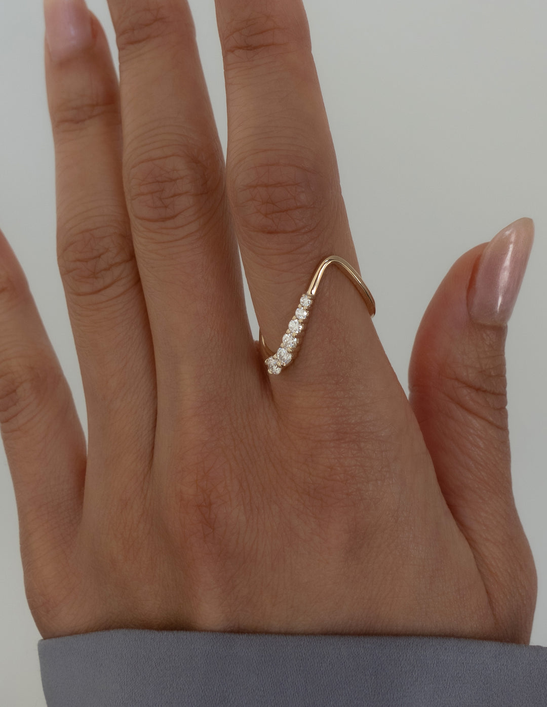 Cadette Adorned Oceanic Nature Inspired Asymmetrical Ring