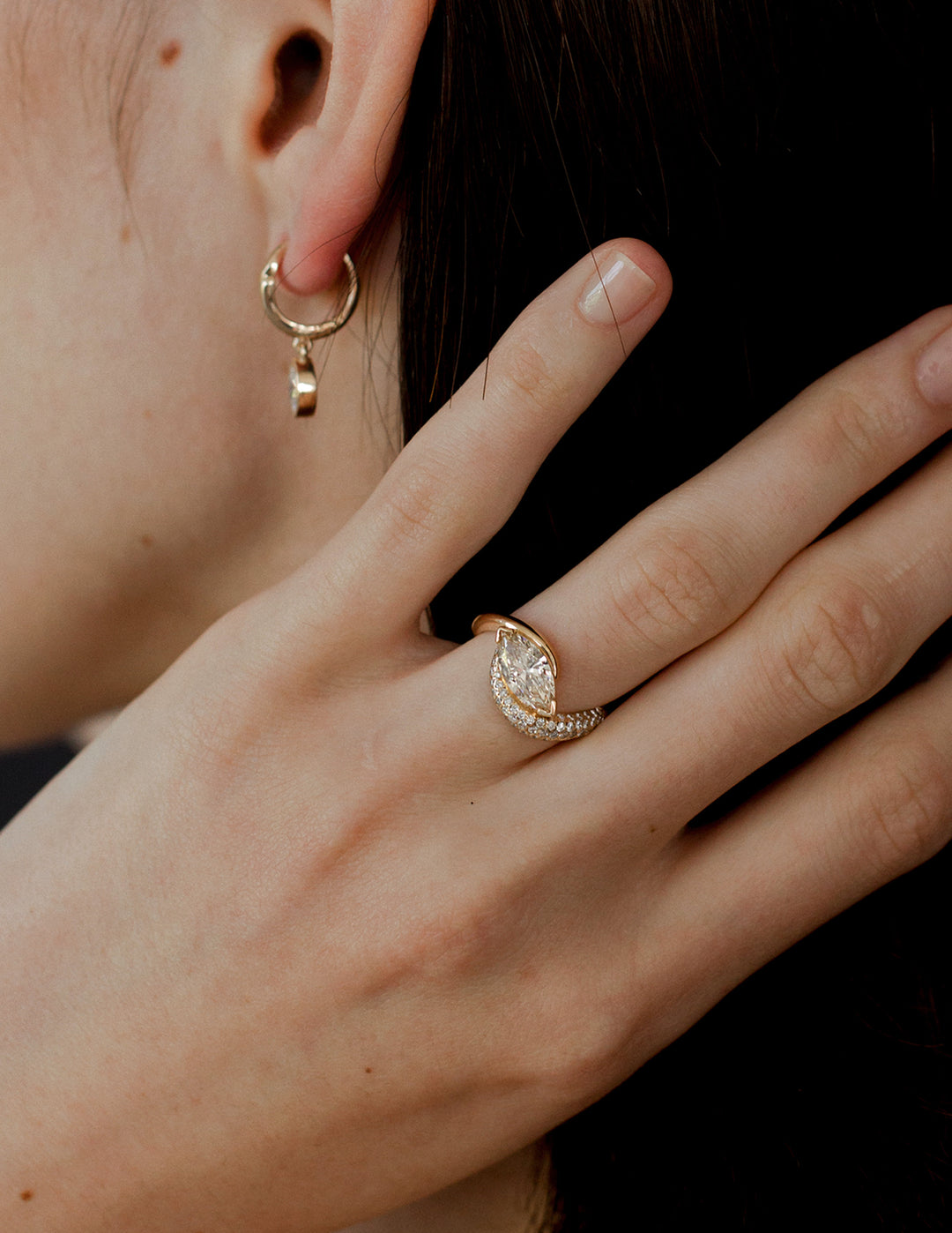 Adorned Pavé Marquise Rapture Ring