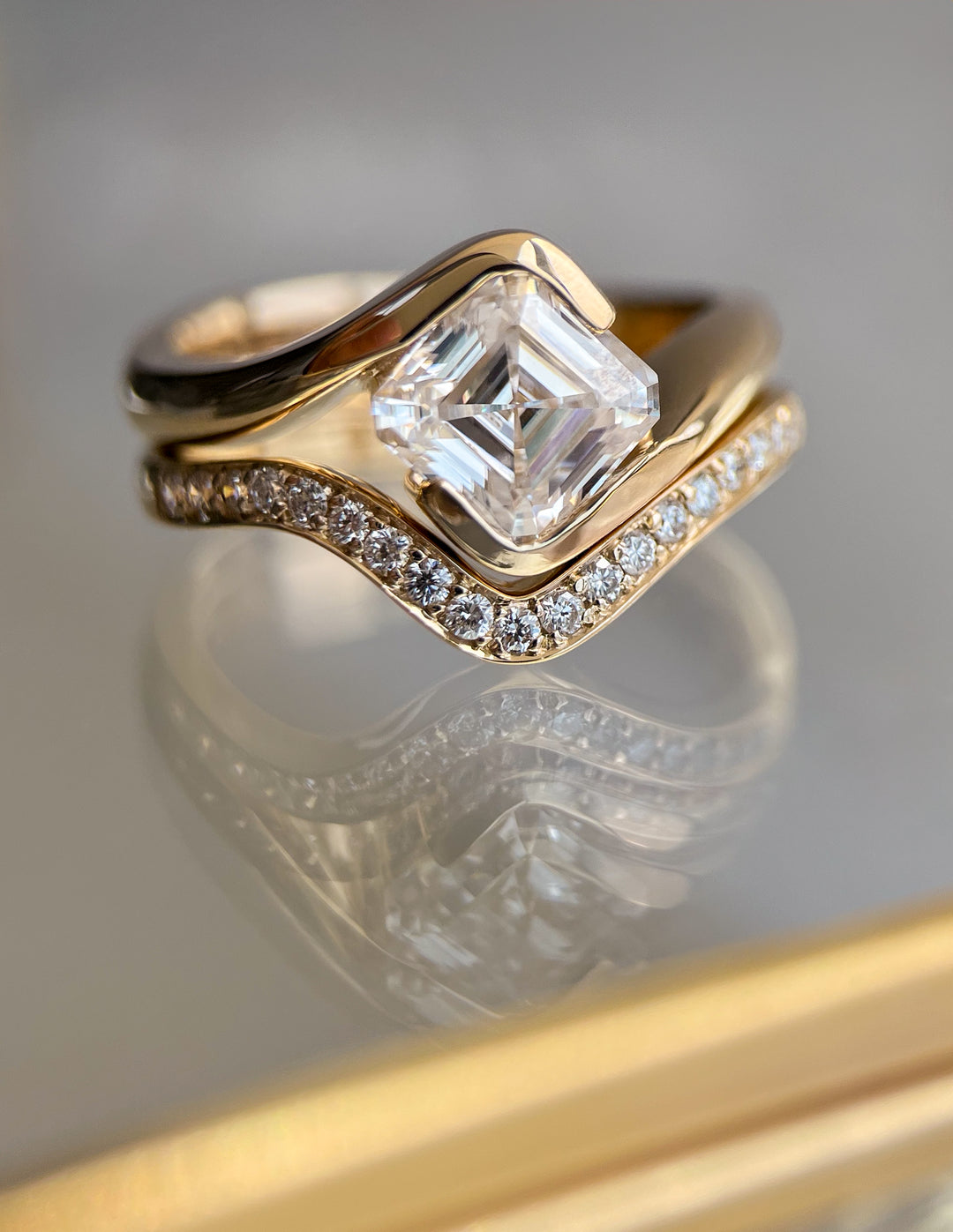 SET — ASSCHER Rapture Ring Band – Cadette Jewelry - Main Image