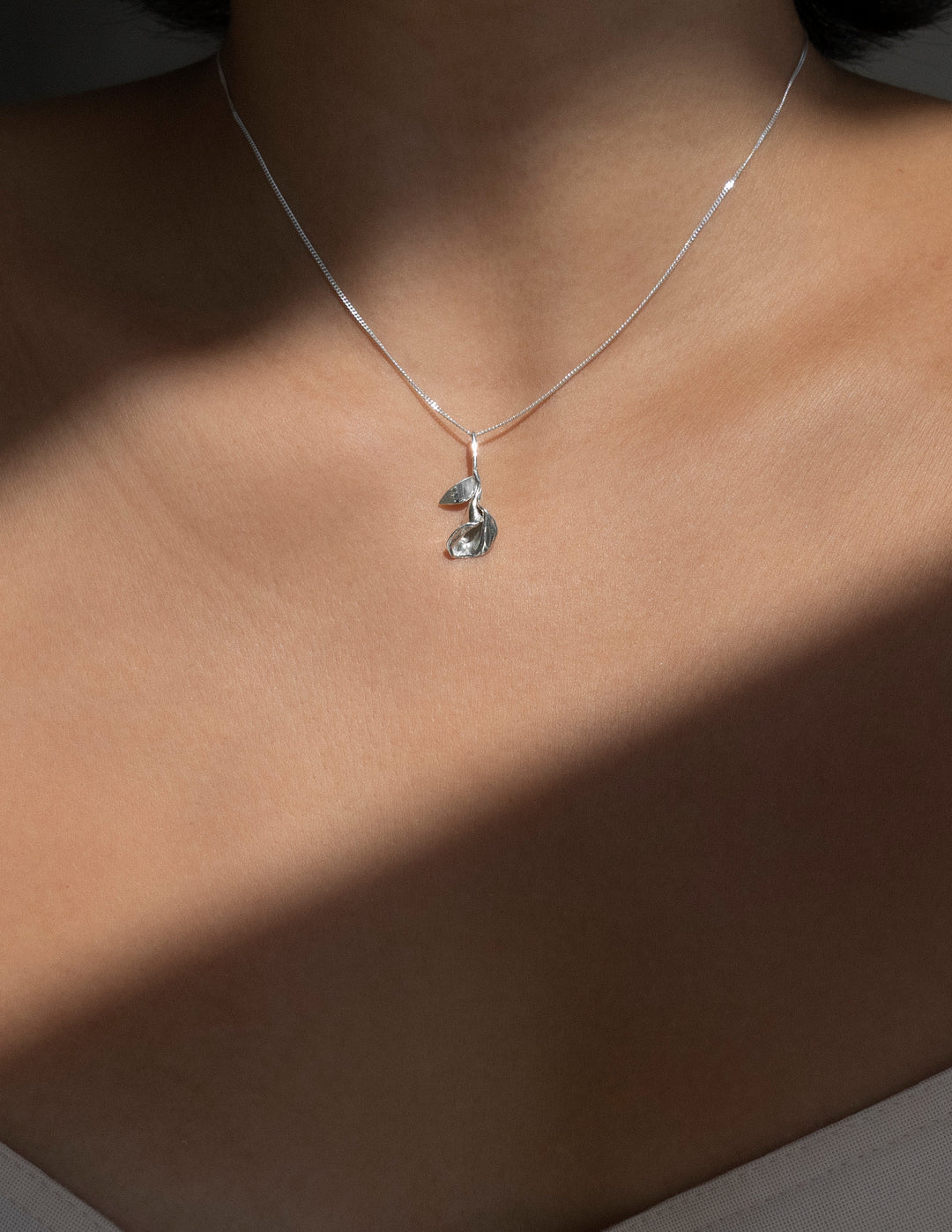 white gold calla lily necklace Calla Lily Necklace – Cadette Jewelry