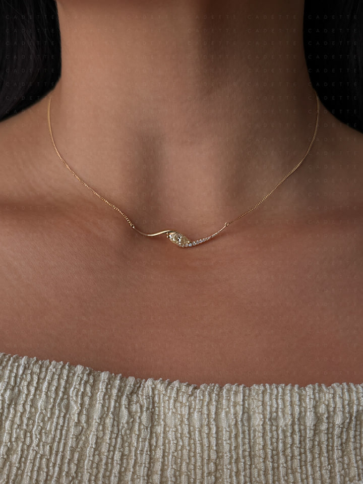 One-of-a-kind — Yellow Marquise Demi Pavé Rapture Necklace