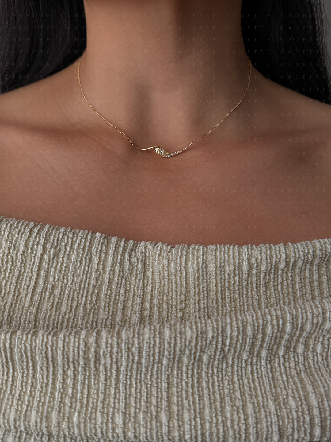 One-of-a-kind — Yellow Marquise Demi Pavé Rapture Necklace