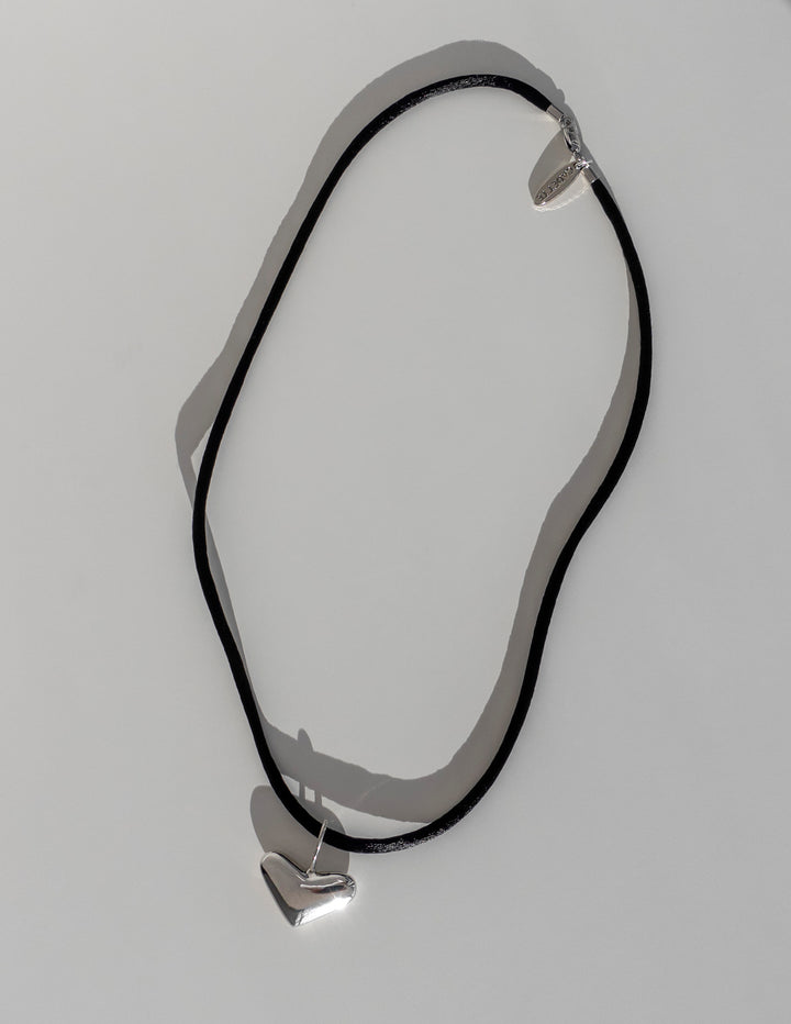 Corazon Black Silk Cord Necklace