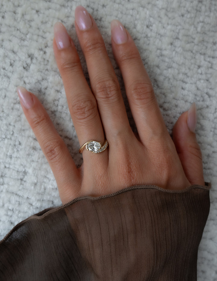 Oval Demi Pavé Rapture Ring