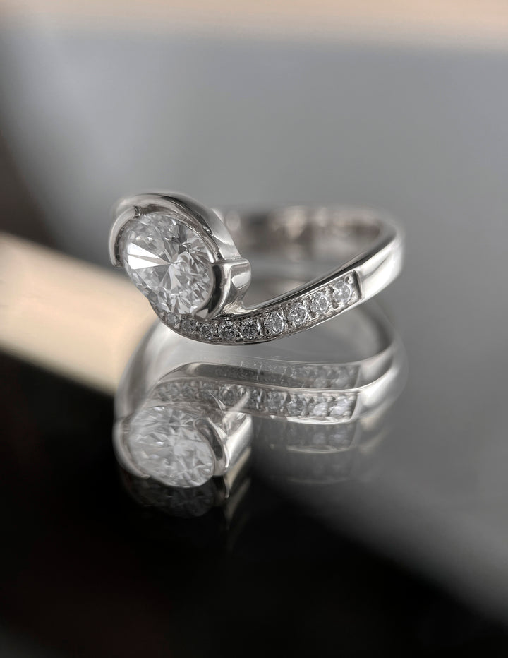 Oval Demi Pavé Rapture Ring