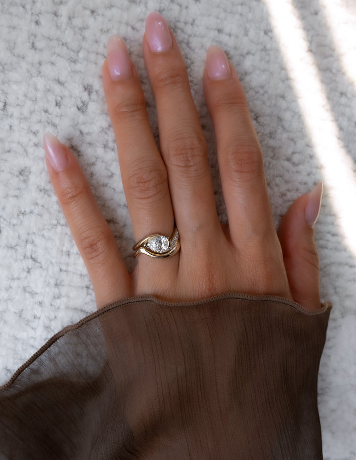 Pear Demi Pavé Rapture Ring