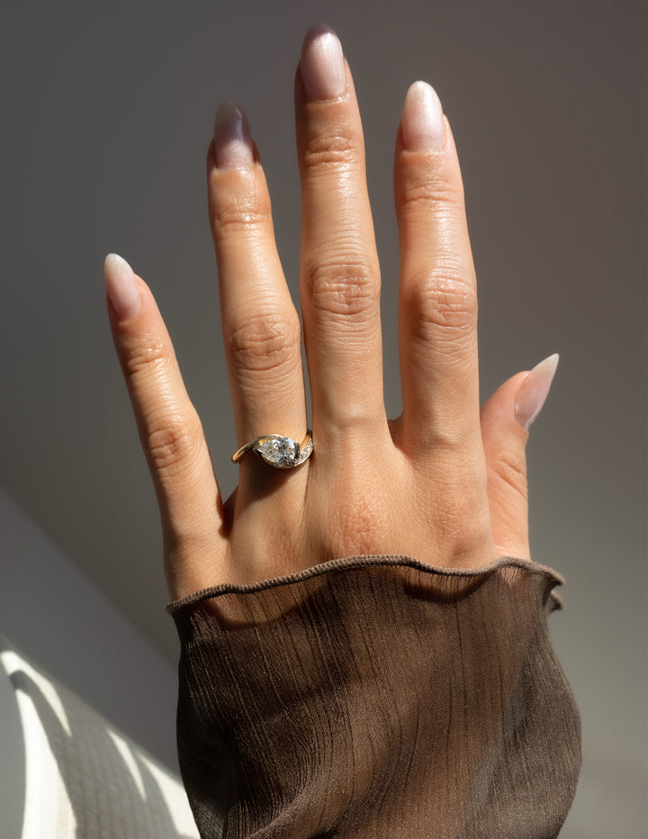 Pear Demi Pavé Rapture Ring