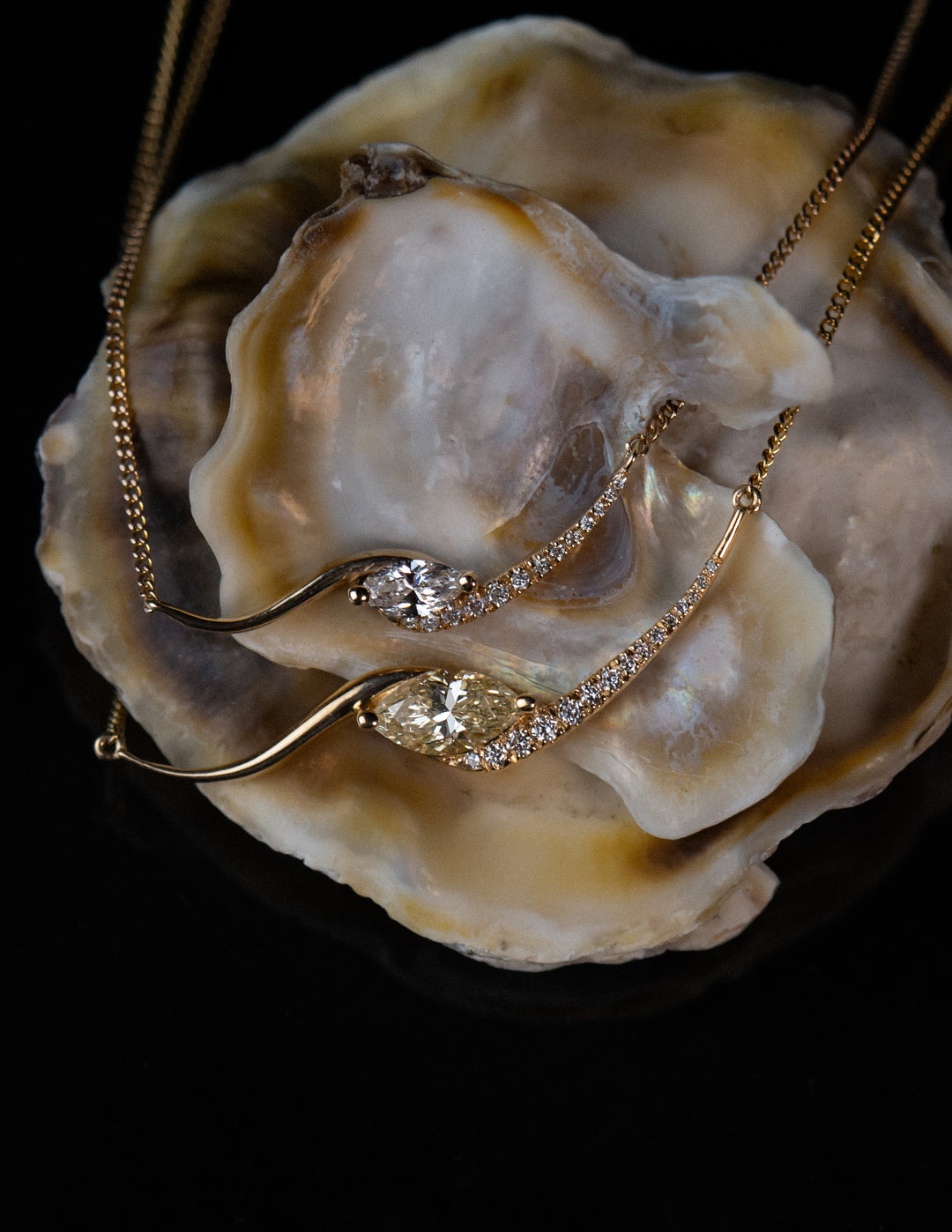 One-of-a-kind — Yellow Marquise Demi Pavé Rapture Necklace