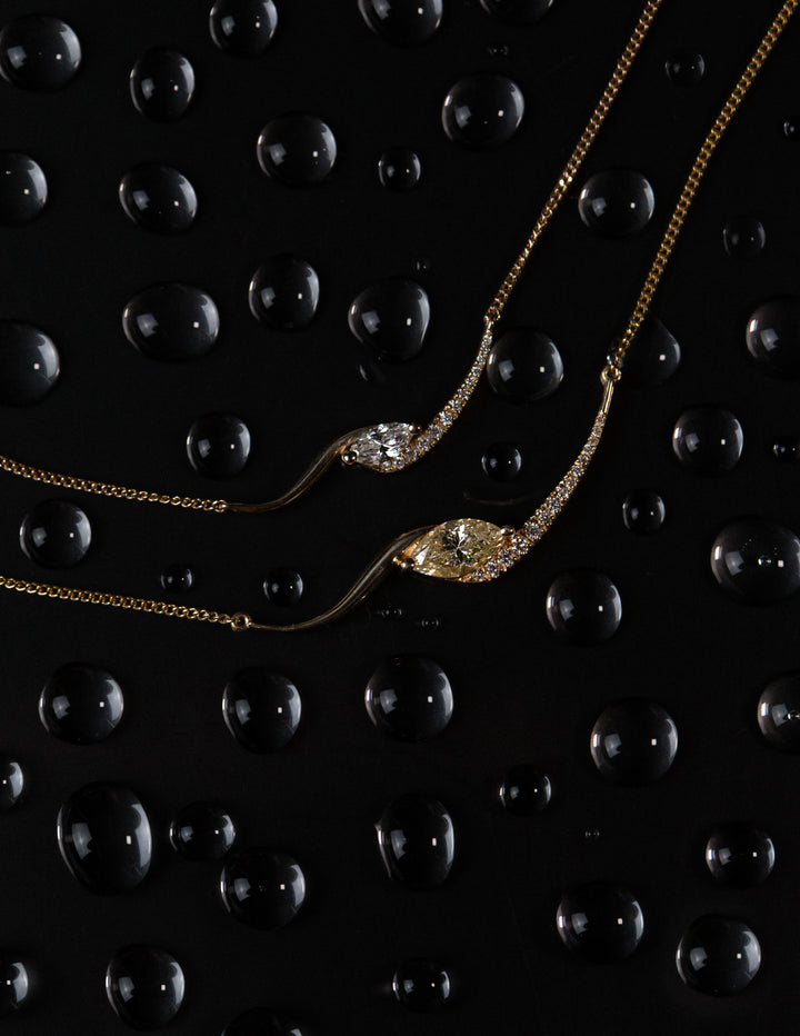 One-of-a-kind — Yellow Marquise Demi Pavé Rapture Necklace