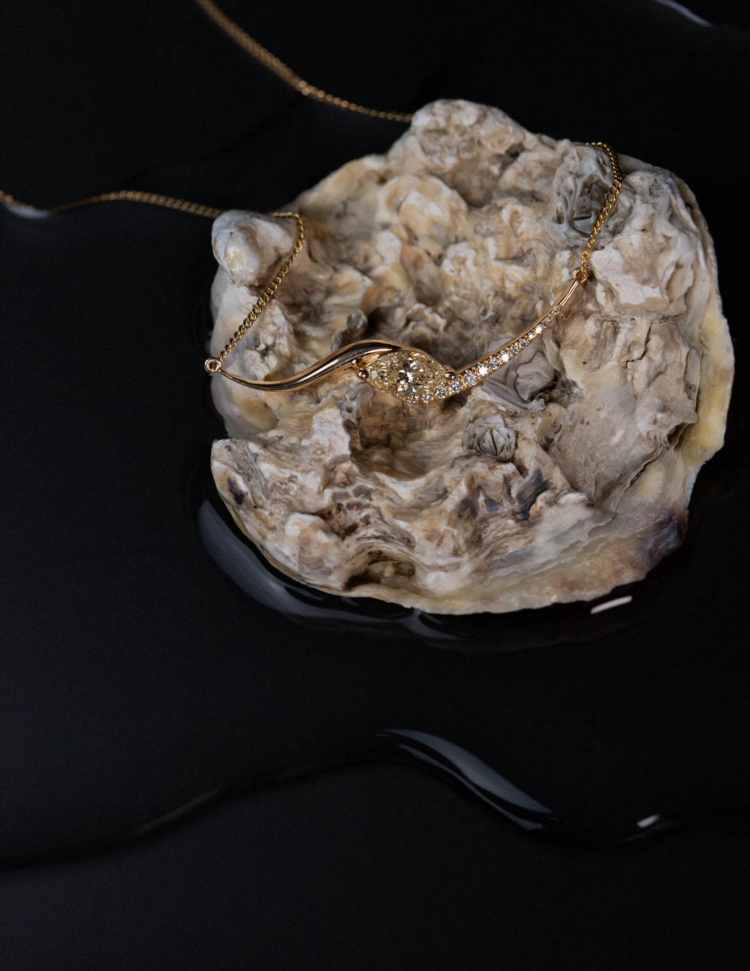 One-of-a-kind — Yellow Marquise Demi Pavé Rapture Necklace