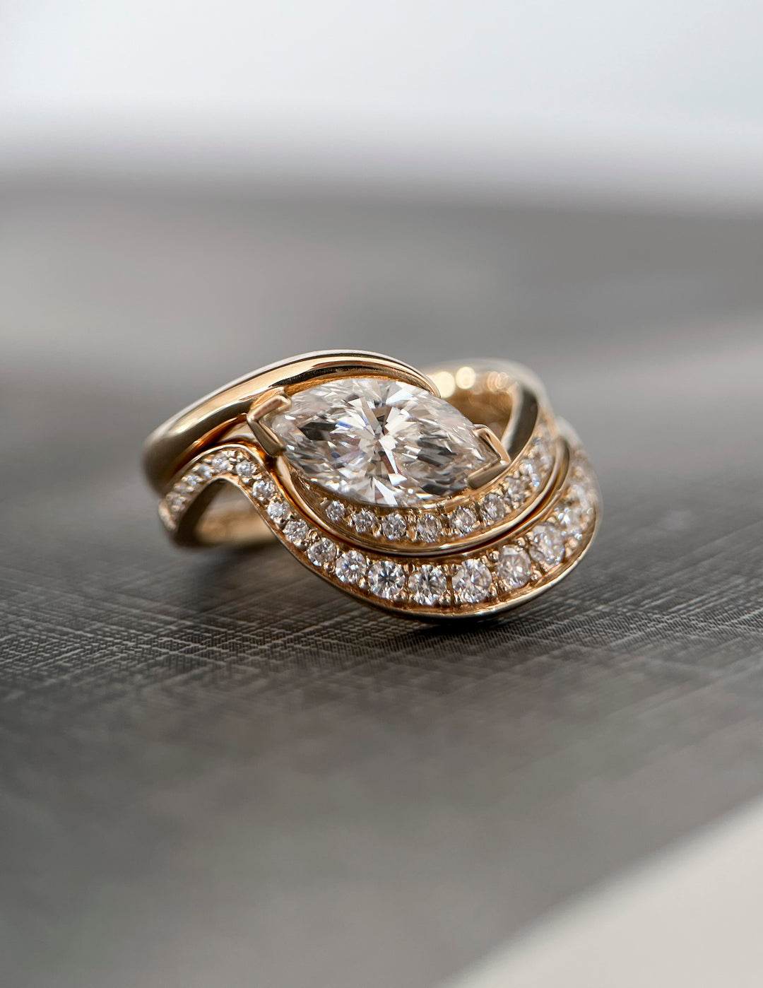 SET — MARQUISE Demi Pavé Rapture Ring & Band