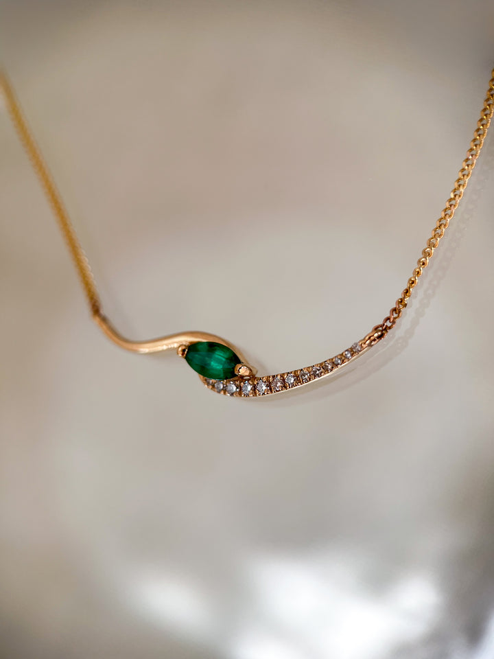 Emerald Marquise Demi Pavé Rapture Necklace